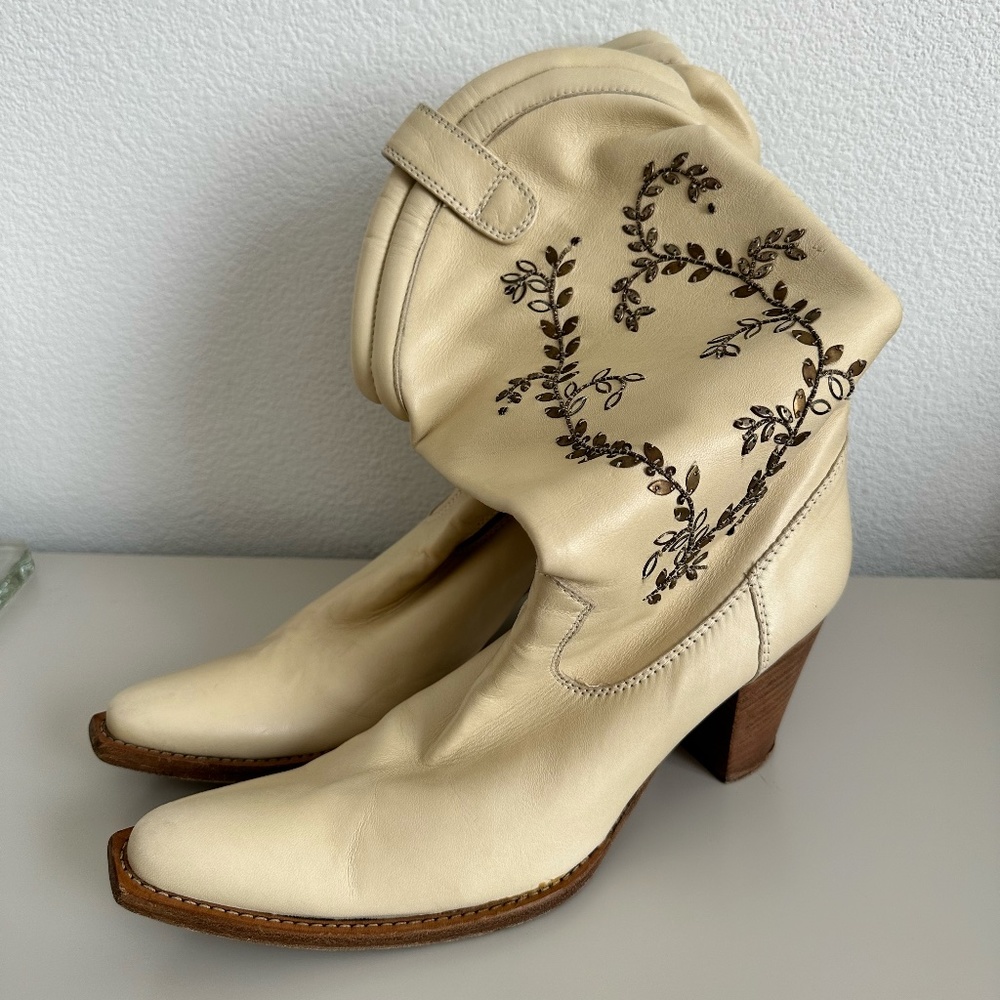 John Galliano Cowboy Leather Boots